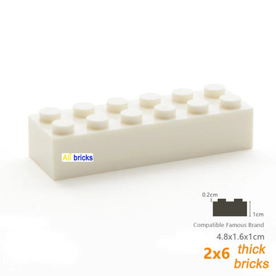 120pcs 2x6 Dot DIY Building Blocks Thick Figures Bricks Educational Creative Size Compatible With 2456 Plastic Toys for Children