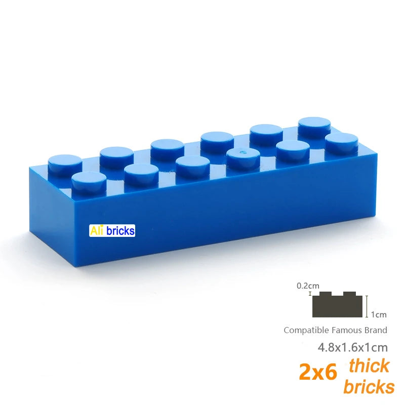 120pcs 2x6 Dot DIY Building Blocks Thick Figures Bricks Educational Creative Size Compatible With 2456 Plastic Toys for Children