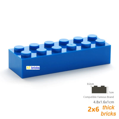 120pcs 2x6 Dot DIY Building Blocks Thick Figures Bricks Educational Creative Size Compatible With 2456 Plastic Toys for Children