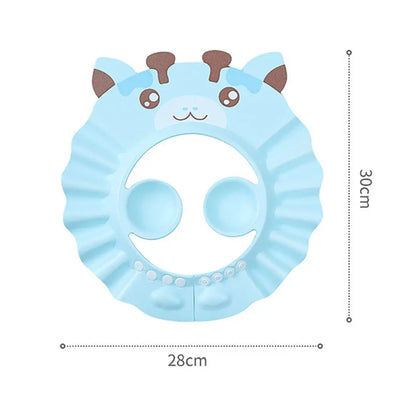 Baby Kid Shampoo Shield Head Cover Shower Cap Hair Wash Ear Protection Infant Child Cartoon Bath Safe Cap Visor Bathing Protect