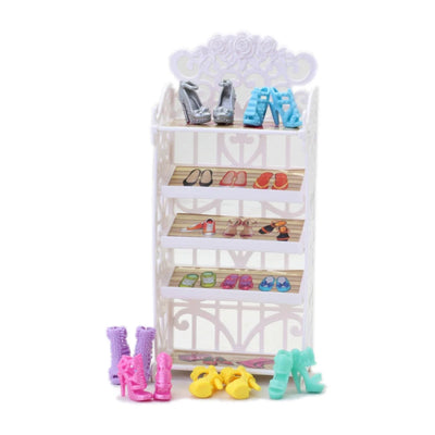 Barbies Mix Style Doll Furniture Wardrobe Bed Chair Sofa Shoe Rack Slide For Barbies Doll Accessories Kelly 1:12 Doll Girl`s Toy
