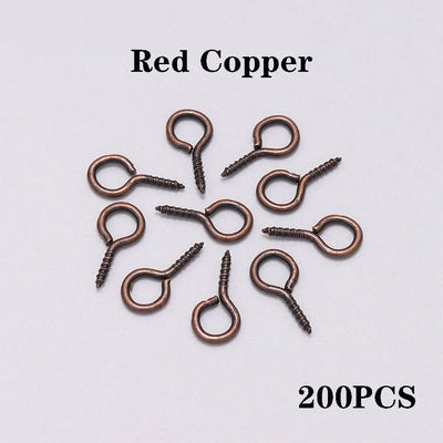 200pcs Small Tiny Eye Pins Eyepins Hooks Eyelets Screw Threaded Clasps Hooks For DIY Jewelry Making Finding Accessories Supplies