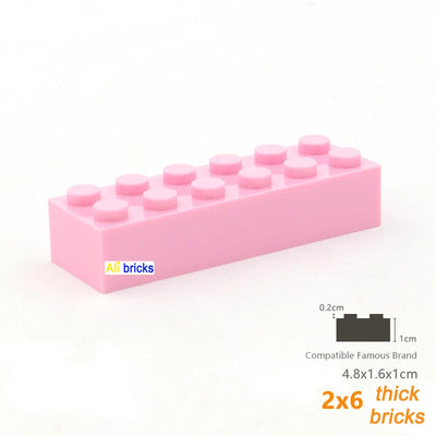 120pcs 2x6 Dot DIY Building Blocks Thick Figures Bricks Educational Creative Size Compatible With 2456 Plastic Toys for Children