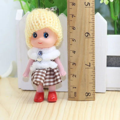 5 Pcs Kids Mini Doll Toys for Girls 8 Cm Cute Soft Plush Skirt Dolls Mobile Phone Pendant Bag Decoration Random Color