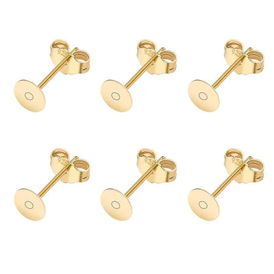 50pcs/lot 925 Silver Plated Blank Post Earring Studs Base Pin With Earring Plug Findings Ear Back DIY Jewelry Making Accessories
