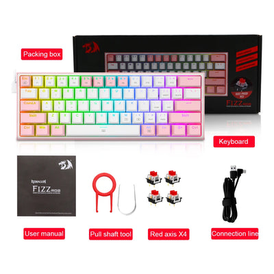 2025 K617 RGB MINI MECHANICAL GAMING KEYBOARD – 61 KEYS, RED SWITCHES, WIRED