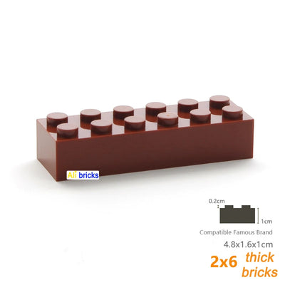 120pcs 2x6 Dot DIY Building Blocks Thick Figures Bricks Educational Creative Size Compatible With 2456 Plastic Toys for Children