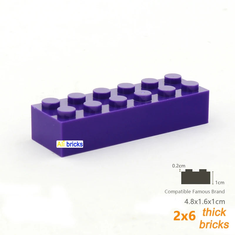 120pcs 2x6 Dot DIY Building Blocks Thick Figures Bricks Educational Creative Size Compatible With 2456 Plastic Toys for Children