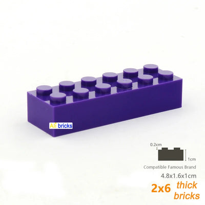 120pcs 2x6 Dot DIY Building Blocks Thick Figures Bricks Educational Creative Size Compatible With 2456 Plastic Toys for Children