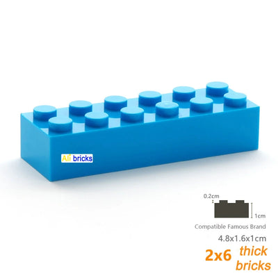 120pcs 2x6 Dot DIY Building Blocks Thick Figures Bricks Educational Creative Size Compatible With 2456 Plastic Toys for Children