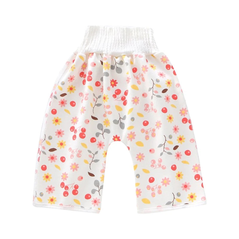 2-IN-1 BABY TRAINING PANTS KIDS DIAPER WATERPROOF REUSABLE COTTON PANT SKIRTS LEAKAGE MAT COVER SLEEPING BED CLOTHES 0-12Y