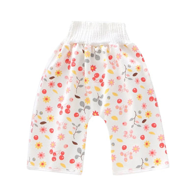 2-IN-1 BABY TRAINING PANTS KIDS DIAPER WATERPROOF REUSABLE COTTON PANT SKIRTS LEAKAGE MAT COVER SLEEPING BED CLOTHES 0-12Y