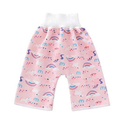2-IN-1 BABY TRAINING PANTS KIDS DIAPER WATERPROOF REUSABLE COTTON PANT SKIRTS LEAKAGE MAT COVER SLEEPING BED CLOTHES 0-12Y