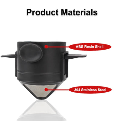 Stainless Steel Drip Coffee Tea Holder Paperless Pour Over Coffee Dripper Funnel Baskets Reusable Coffee Filter Portable