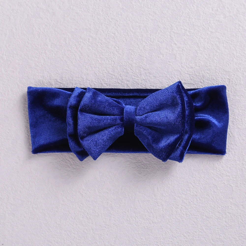 New Velvet Baby Headband Turban Big Bow Baby Girl Headband For Newborn Bow Hair Band Children Kid Solid Colors Hair Accessories