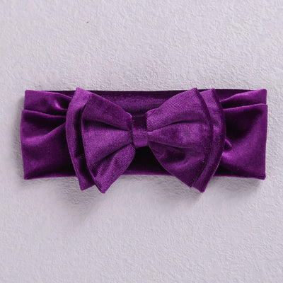 New Velvet Baby Headband Turban Big Bow Baby Girl Headband For Newborn Bow Hair Band Children Kid Solid Colors Hair Accessories