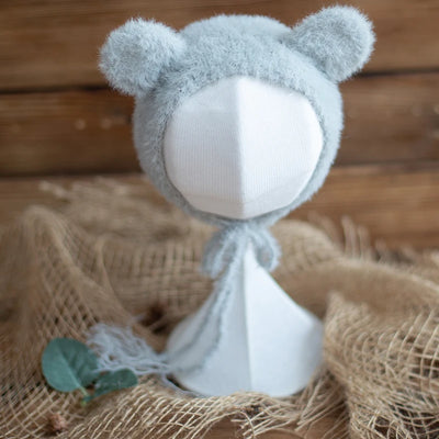 Newborn Photography Props Angola Bonnet Hand Knit Baby Hat Photo Shoot Infant fuzzy Bonnet