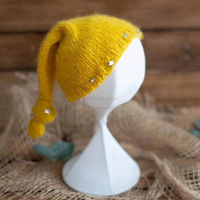 Newborn Photography Props Angola Bonnet Hand Knit Baby Hat Photo Shoot Infant fuzzy Bonnet