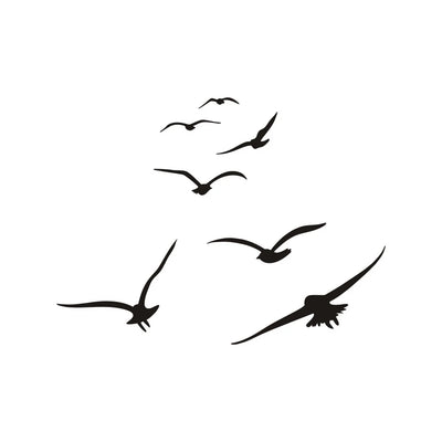 HonC A Flock Of Seabirds Wall Stickers Living Room Bedroom Home Background DIY Decoration Mural Art Decals Carved Wallpaper