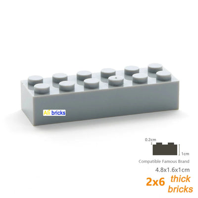 120pcs 2x6 Dot DIY Building Blocks Thick Figures Bricks Educational Creative Size Compatible With 2456 Plastic Toys for Children