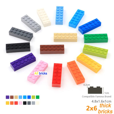 120pcs 2x6 Dot DIY Building Blocks Thick Figures Bricks Educational Creative Size Compatible With 2456 Plastic Toys for Children