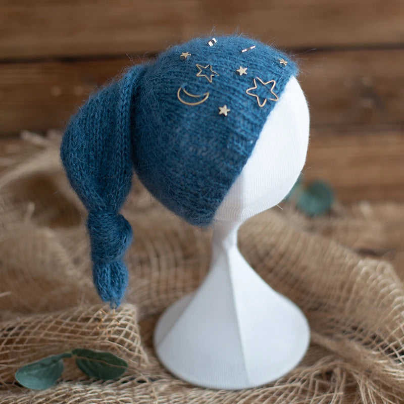 Newborn Photography Props Angola Bonnet Hand Knit Baby Hat Photo Shoot Infant fuzzy Bonnet