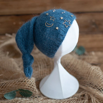 Newborn Photography Props Angola Bonnet Hand Knit Baby Hat Photo Shoot Infant fuzzy Bonnet