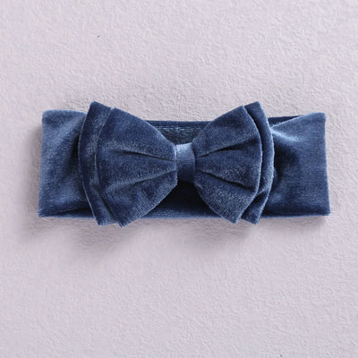 New Velvet Baby Headband Turban Big Bow Baby Girl Headband For Newborn Bow Hair Band Children Kid Solid Colors Hair Accessories