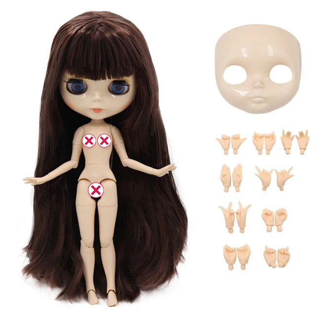 ICY DBS Blyth doll White Skin Glossy face Matte face Joint body with hand set A&B 1/6 bjd suitable diy makeup Special price