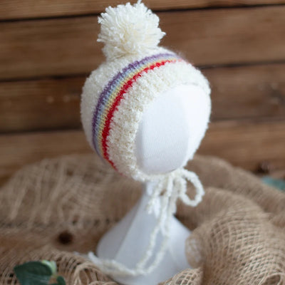 Newborn Photography Props Angola Bonnet Hand Knit Baby Hat Photo Shoot Infant fuzzy Bonnet