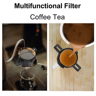 Stainless Steel Drip Coffee Tea Holder Paperless Pour Over Coffee Dripper Funnel Baskets Reusable Coffee Filter Portable