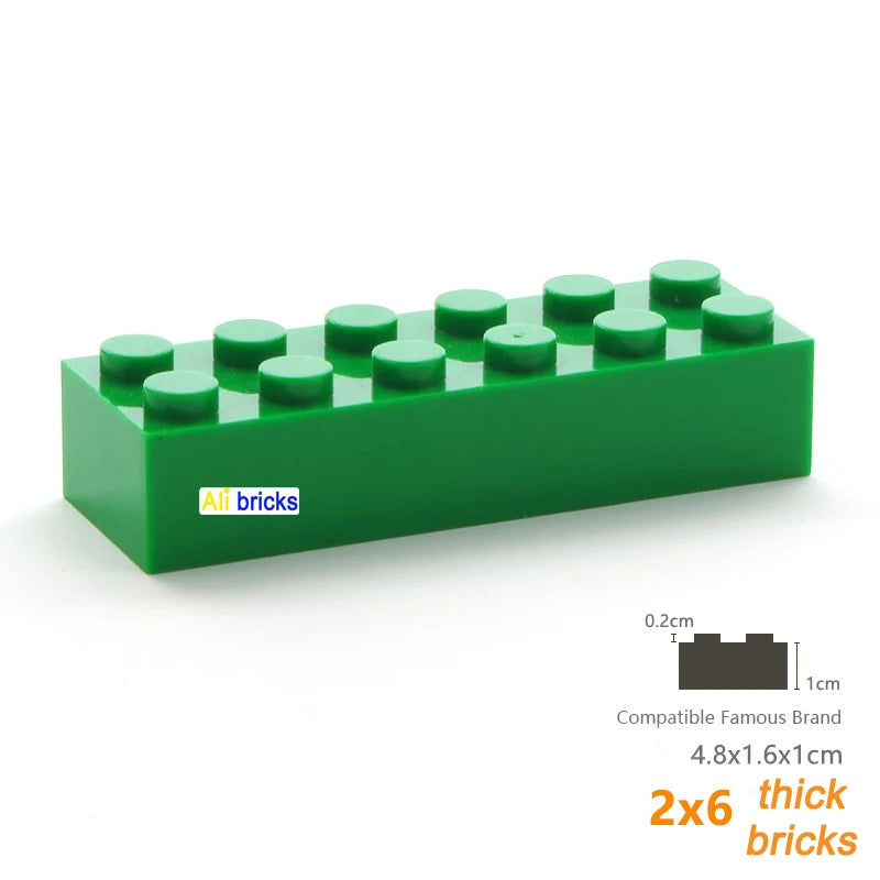 120pcs 2x6 Dot DIY Building Blocks Thick Figures Bricks Educational Creative Size Compatible With 2456 Plastic Toys for Children