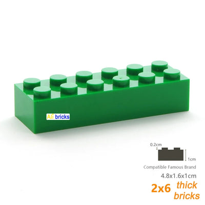 120pcs 2x6 Dot DIY Building Blocks Thick Figures Bricks Educational Creative Size Compatible With 2456 Plastic Toys for Children