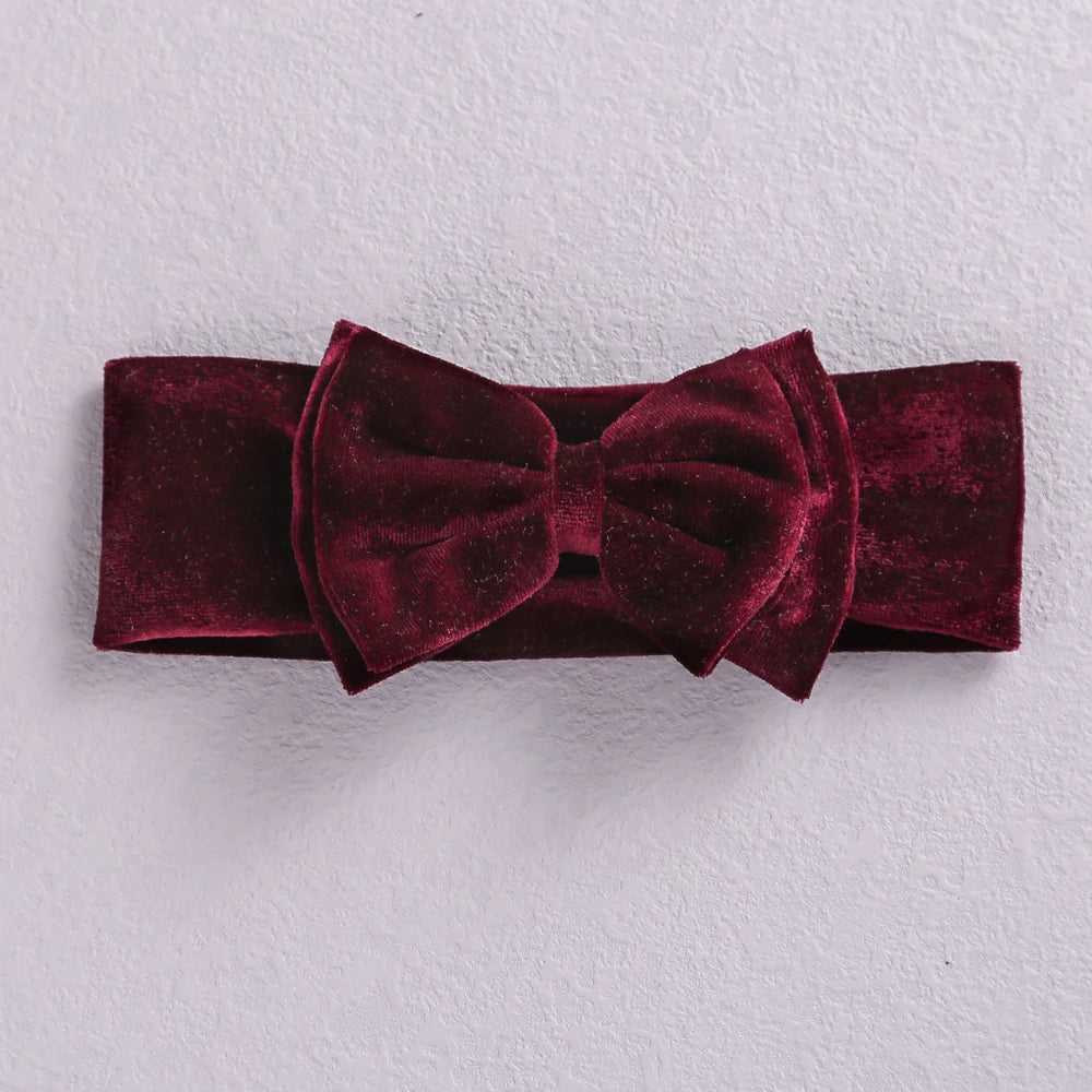New Velvet Baby Headband Turban Big Bow Baby Girl Headband For Newborn Bow Hair Band Children Kid Solid Colors Hair Accessories