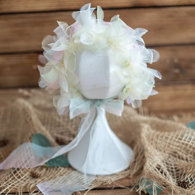 Newborn Photography Props Angola Bonnet Hand Knit Baby Hat Photo Shoot Infant fuzzy Bonnet