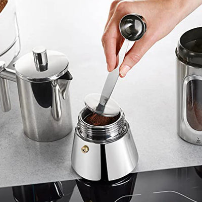 Coffee Scoop 2 In 1 Stainless Steel Coffee Spoon Coffee Tamper for Measuring Grinding Coffee Beans Standing Soop for Home Office