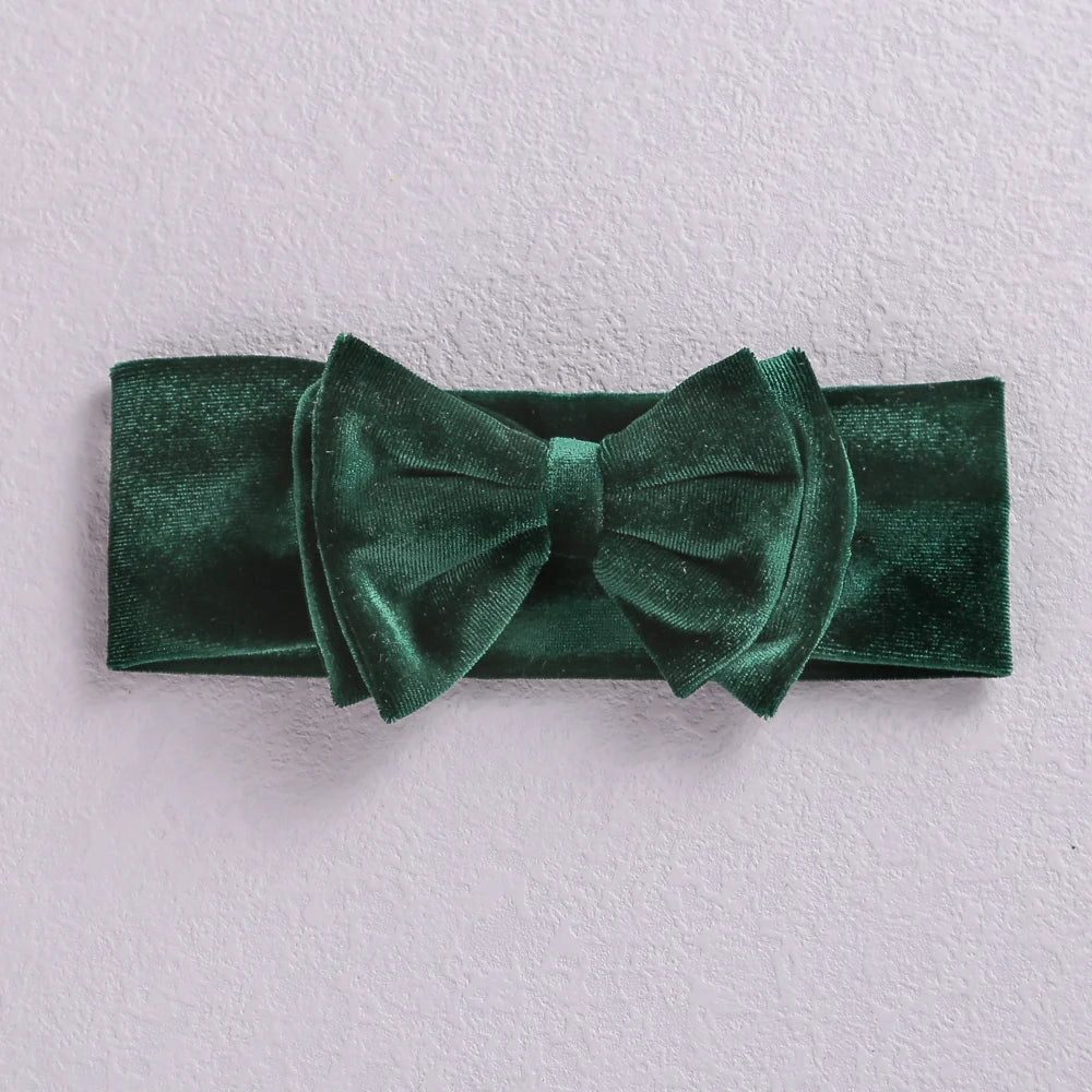 New Velvet Baby Headband Turban Big Bow Baby Girl Headband For Newborn Bow Hair Band Children Kid Solid Colors Hair Accessories