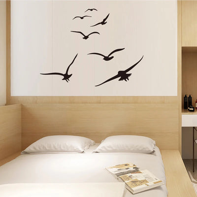 HonC A Flock Of Seabirds Wall Stickers Living Room Bedroom Home Background DIY Decoration Mural Art Decals Carved Wallpaper