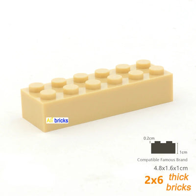 120pcs 2x6 Dot DIY Building Blocks Thick Figures Bricks Educational Creative Size Compatible With 2456 Plastic Toys for Children