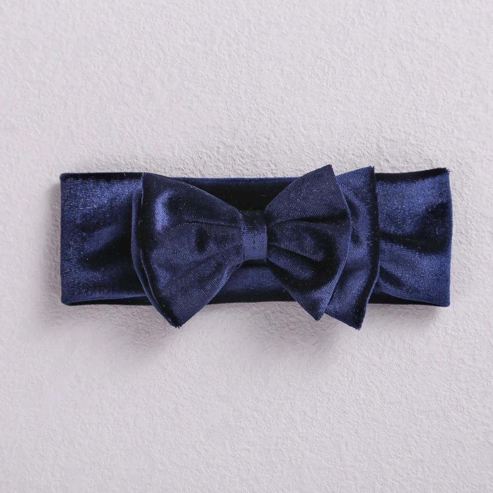 New Velvet Baby Headband Turban Big Bow Baby Girl Headband For Newborn Bow Hair Band Children Kid Solid Colors Hair Accessories