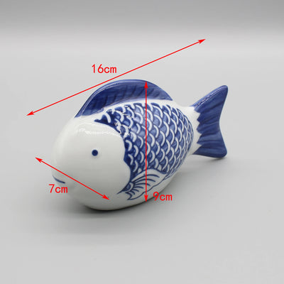 Ceramic Fish, Blue and White, Table Accessory