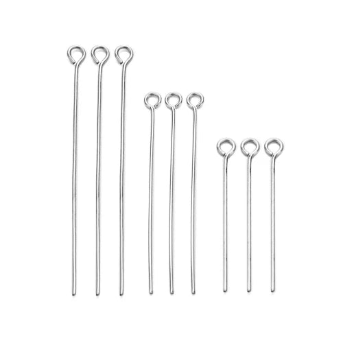 50-100pcs Stainless Steel Heads Eye Flat Head Pin Gold Silver Plated Ball Head Pins For Jewelry Findings Making Accessories