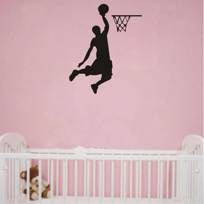 Cartoon Basketball Player Dunk wall Sticker for home decorative Vinyl Living Room wall decor decals Switch Stickers