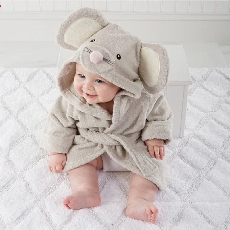 Cute Mouse Children Bathrobe Newborn Blankets Baby Boy Bath Towels Hooded Girl Coat Terry Clothes Set Photography Props 0-6 Year