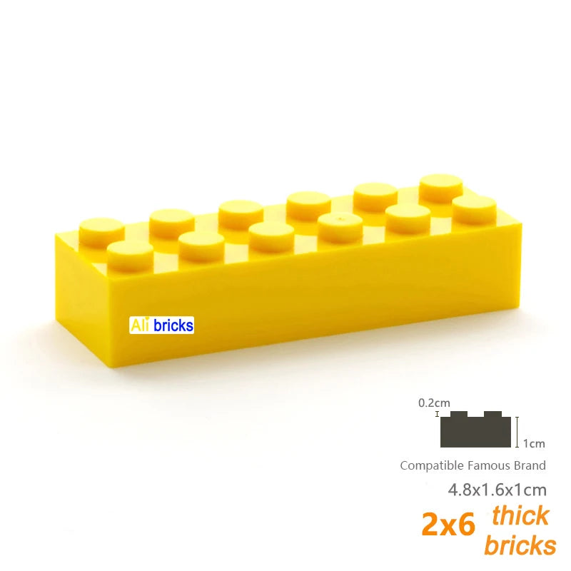 120pcs 2x6 Dot DIY Building Blocks Thick Figures Bricks Educational Creative Size Compatible With 2456 Plastic Toys for Children