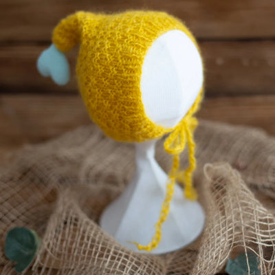 Newborn Photography Props Angola Bonnet Hand Knit Baby Hat Photo Shoot Infant fuzzy Bonnet