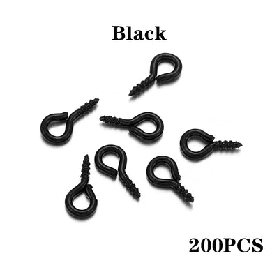 200pcs Small Tiny Eye Pins Eyepins Hooks Eyelets Screw Threaded Clasps Hooks For DIY Jewelry Making Finding Accessories Supplies