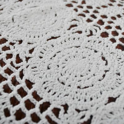 Vintage Crocheted Lace Table Runner Cotton Floral Tablecloth Decorative Tablecloth Dining Table Cover Wedding Hotel Home Decor