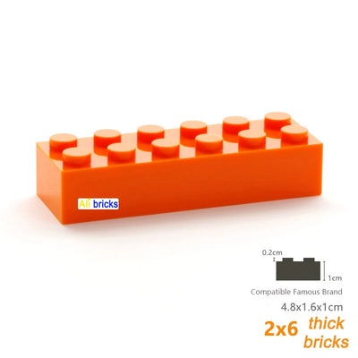 120pcs 2x6 Dot DIY Building Blocks Thick Figures Bricks Educational Creative Size Compatible With 2456 Plastic Toys for Children