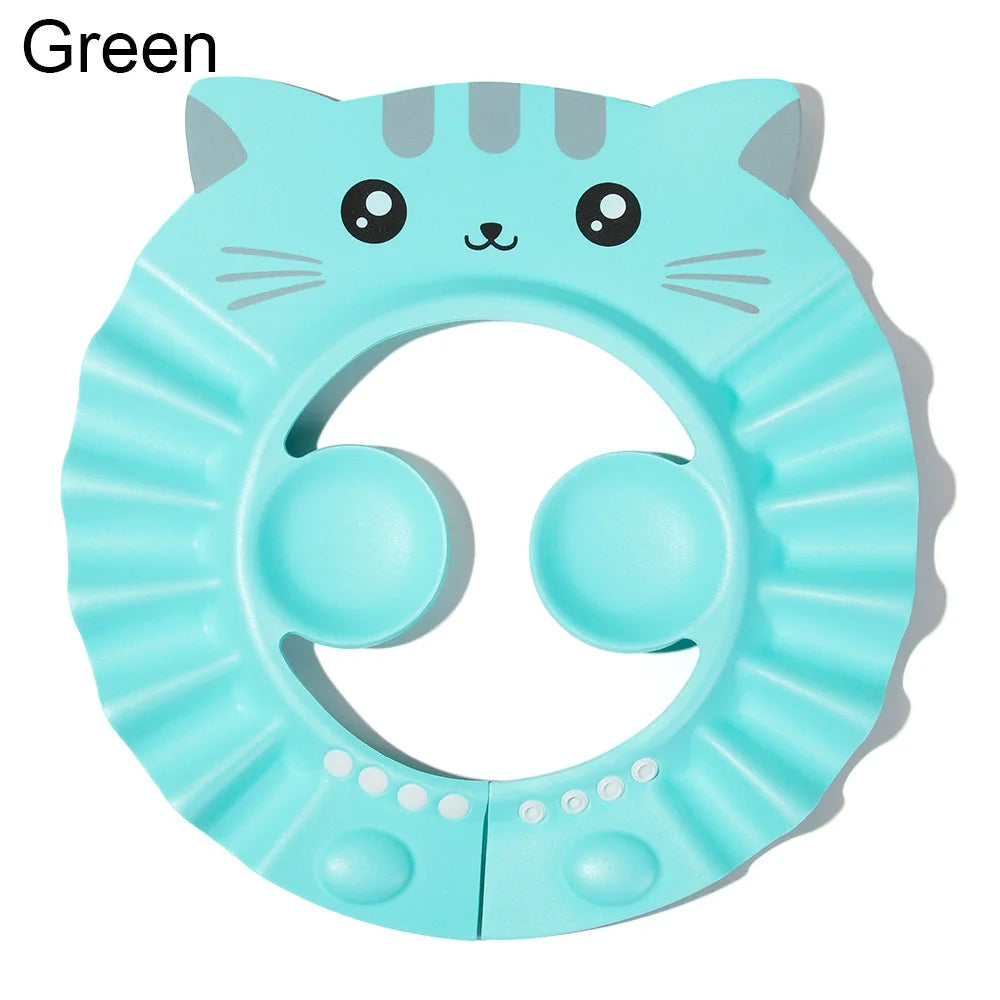 Baby Kid Shampoo Shield Head Cover Shower Cap Hair Wash Ear Protection Infant Child Cartoon Bath Safe Cap Visor Bathing Protect